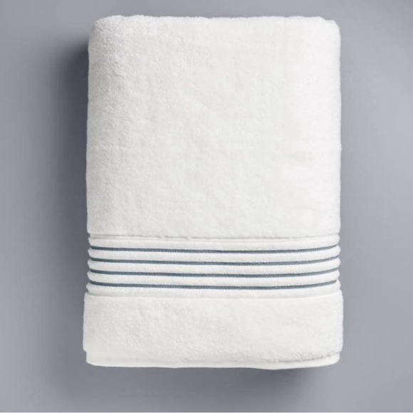 Simply Vera Vera Wang Signature Border 6 Piece Bath Towel Set Ocean Blue - Picture 3 of 4